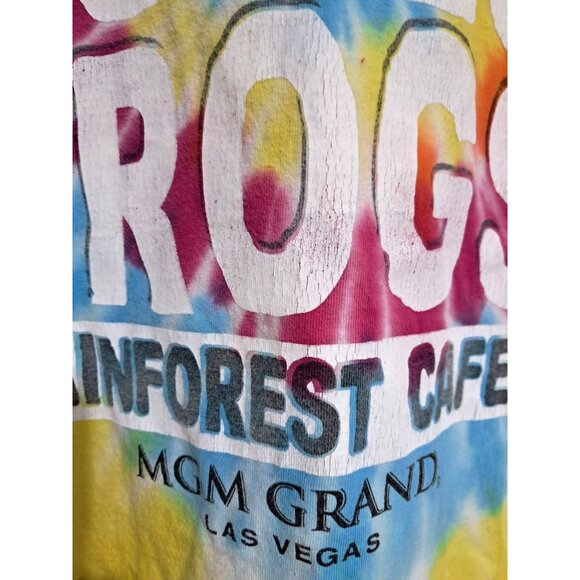 Rainforest Cafe Tie-Dye T-Shirt Peace Love & Frogs MGM Grand Souvenir Las Vegas - Picture 5 of 6